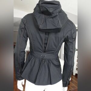 Lululemon-2-black-out and about jacket. Full zip, detachable hood, multi pockets